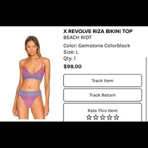 NEW !! Tags removed during try on. Size LARGE BEACH RIOT BIKINI